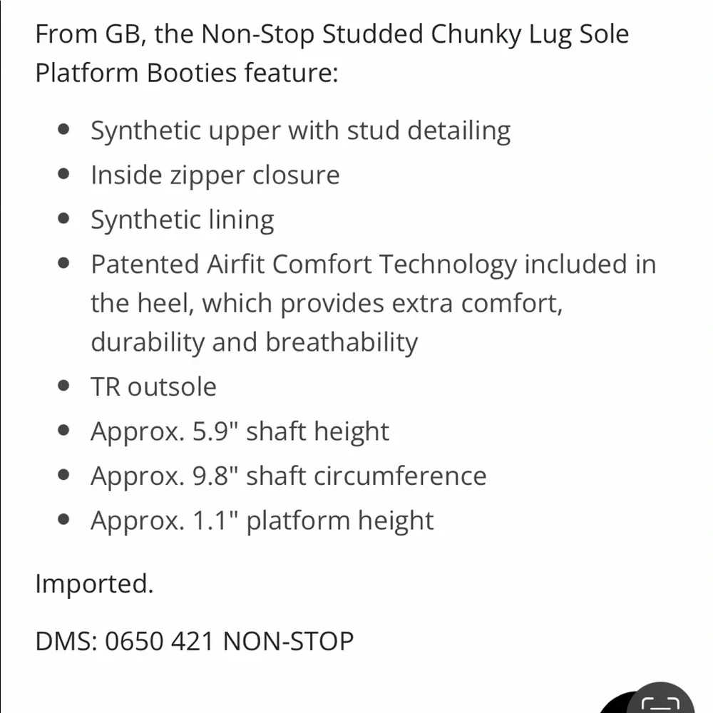 NIB Gianni Bini Non-Stop Studded Chunky Lug Sole
Platform Booties, 6.5 - Picture 6 of 6